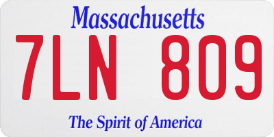 MA license plate 7LN809