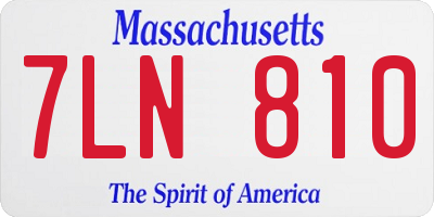 MA license plate 7LN810