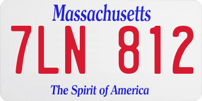 MA license plate 7LN812