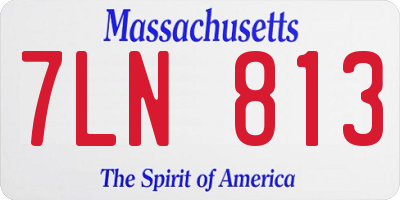 MA license plate 7LN813