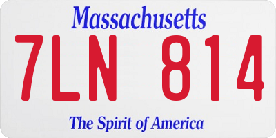 MA license plate 7LN814