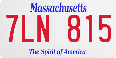 MA license plate 7LN815