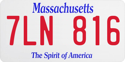 MA license plate 7LN816