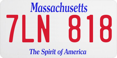 MA license plate 7LN818