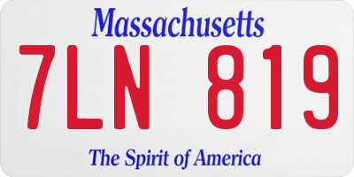 MA license plate 7LN819