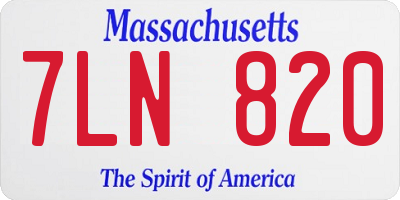 MA license plate 7LN820