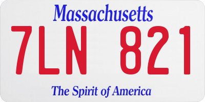 MA license plate 7LN821