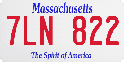 MA license plate 7LN822