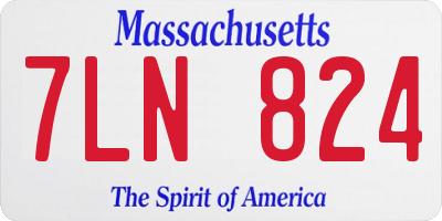 MA license plate 7LN824