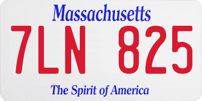 MA license plate 7LN825
