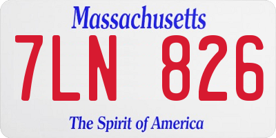 MA license plate 7LN826