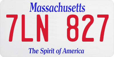 MA license plate 7LN827