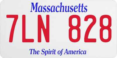 MA license plate 7LN828
