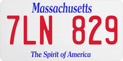 MA license plate 7LN829