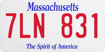 MA license plate 7LN831