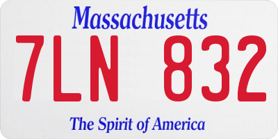 MA license plate 7LN832