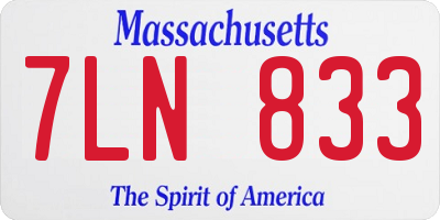 MA license plate 7LN833