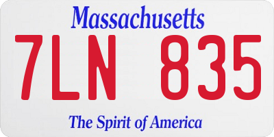 MA license plate 7LN835
