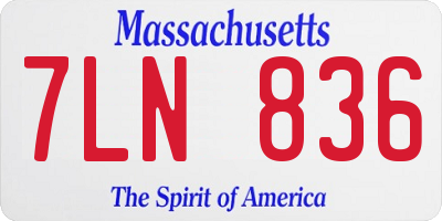MA license plate 7LN836