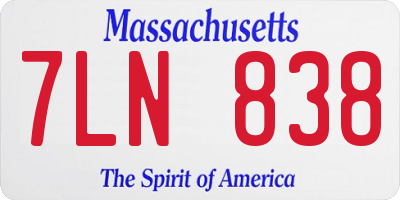 MA license plate 7LN838