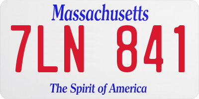 MA license plate 7LN841