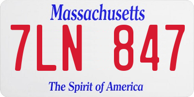 MA license plate 7LN847
