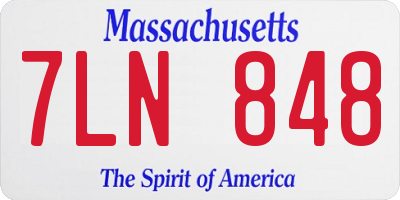 MA license plate 7LN848