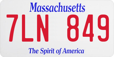 MA license plate 7LN849