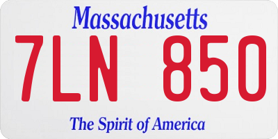 MA license plate 7LN850