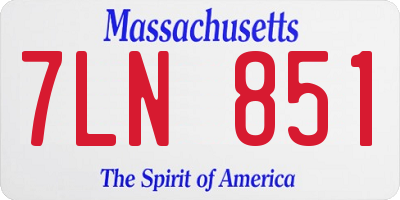 MA license plate 7LN851