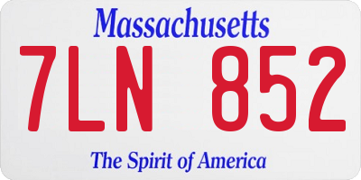MA license plate 7LN852