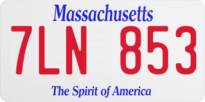 MA license plate 7LN853