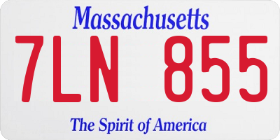 MA license plate 7LN855