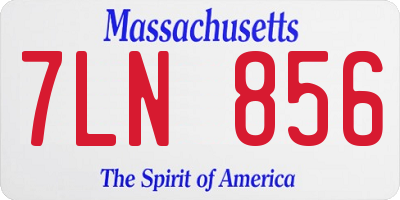 MA license plate 7LN856