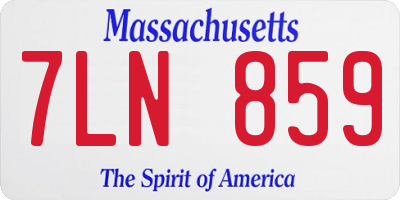 MA license plate 7LN859