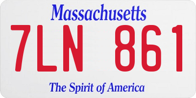 MA license plate 7LN861