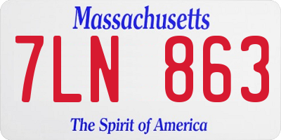 MA license plate 7LN863
