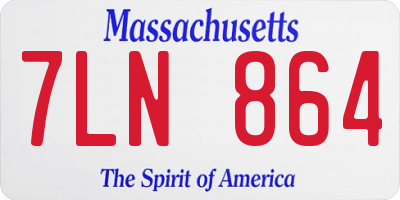 MA license plate 7LN864