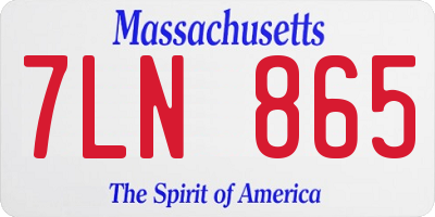 MA license plate 7LN865