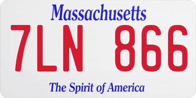 MA license plate 7LN866