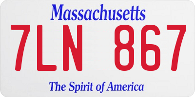 MA license plate 7LN867