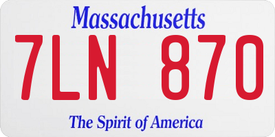 MA license plate 7LN870