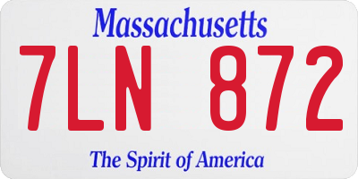 MA license plate 7LN872