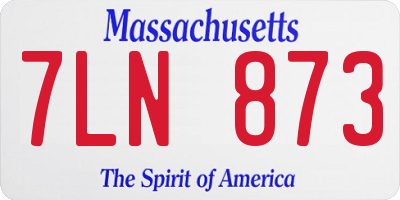 MA license plate 7LN873
