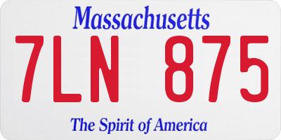 MA license plate 7LN875