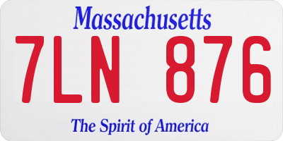 MA license plate 7LN876