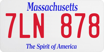 MA license plate 7LN878