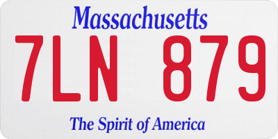 MA license plate 7LN879