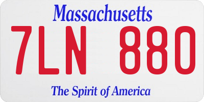 MA license plate 7LN880