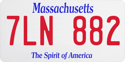 MA license plate 7LN882